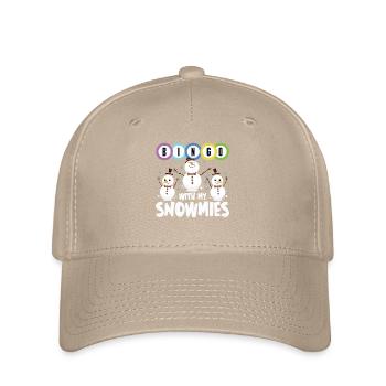 Bingo avec mes snowmies drôle bonhomme de neige - Casquette Flexfit - kaki - Devant
