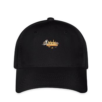 Board Game Night Cat Mouse Chess Playing Players - Flexfit Cap - black - Front