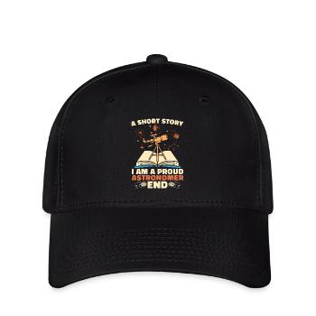 Astronome Une petite histoire Je suis un fier astrophysicien - Casquette Flexfit - noir - Devant