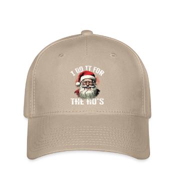 Christmas I Do It For The Ho's lustiger Spruch - Flexfit Cap - Khaki - Vorne