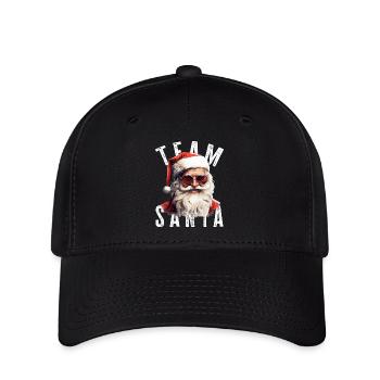 Team Santa Weihnachtsmotiv Weihnachtsmann - Flexfit Cap - Schwarz - Vorne