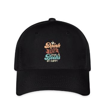 Drink Tea Read Books Be Happy Tea Drinker Mug Tea - Flexfit Cap - Schwarz - Vorne