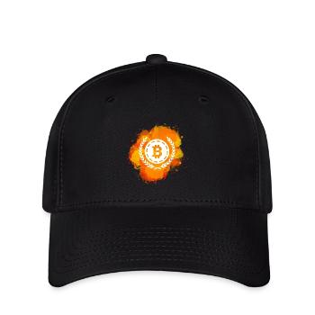 Bitcoin Crypto Cryptocurrency Splash - Flexfit Cap - Schwarz - Vorne