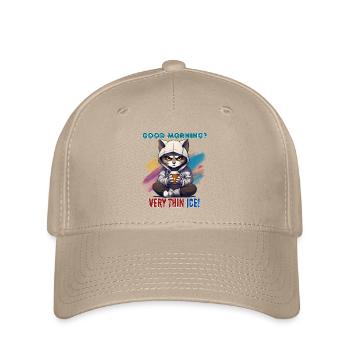 Bonjour? Glace très mince ! Humour, Spaß, Fun, - Casquette Flexfit - kaki - Devant
