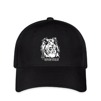 Loved by a Rough Collie Hunde Hund Wilsigns - Flexfit Cap - Schwarz - Vorne