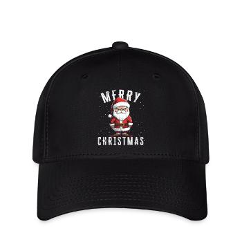 Weihnachtsmann - Weihnachten - Weihnachtsmotiv - Flexfit Cap - Schwarz - Vorne