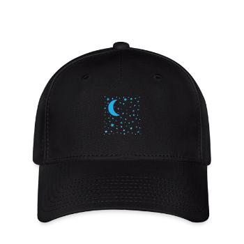 Sterne mit Mond Galaxy - Flexfit Cap - Schwarz - Vorne