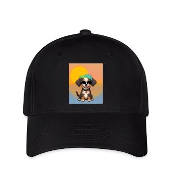 Lustiger Hund - Flexfit Cap - Schwarz - Vorne