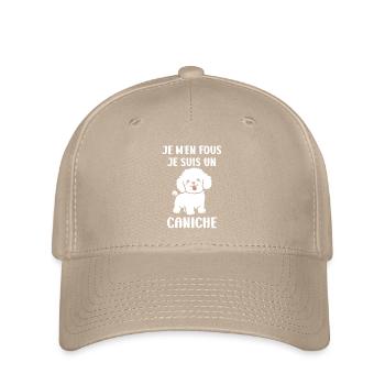 Humour chien petit caniche - Casquette Flexfit - kaki - Devant