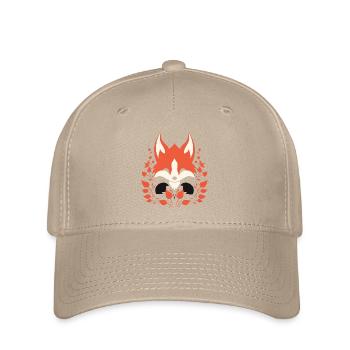 Kitsune Japanese Little Fox Humor - Flexfit Cap - khaki - Front
