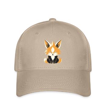 Kitsune Japanese Little Fox Humor - Flexfit Cap - khaki - Front