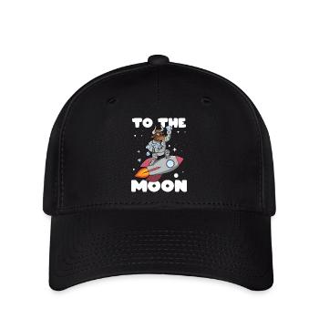 To the Moon -Design für Trader, BWL und Aktionäre - Flexfit Cap - Schwarz - Vorne