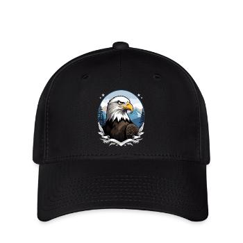 Pygargue à tête blanche - Casquette Flexfit - noir - Devant