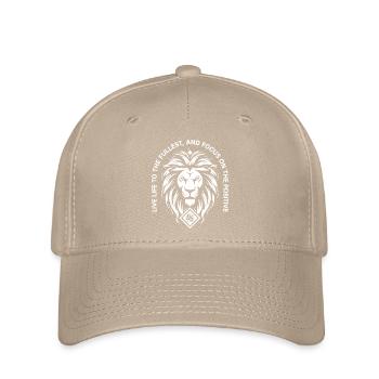 Löwe Fokus Positivität - Flexfit Cap - Khaki - Vorne