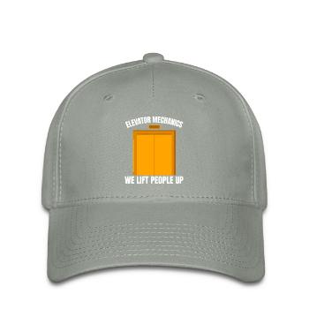 Funny Elevator Mechanics We Lift People Up Gift - Flexfit Cap - green-grey - Front