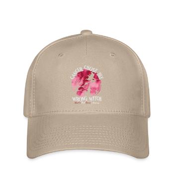 Hexe Burgunder Weiß Kopf-Hals-Krebs - Flexfit Cap - Khaki - Vorne