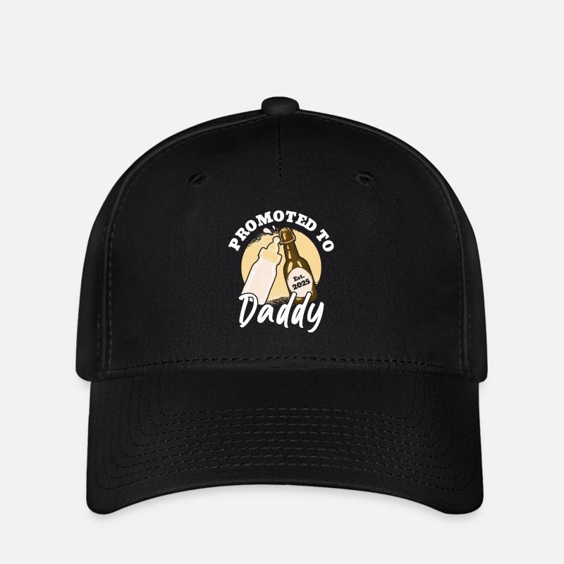 Papa 2025 en cours Promu au rang de Papa - Casquette Flexfit - noir