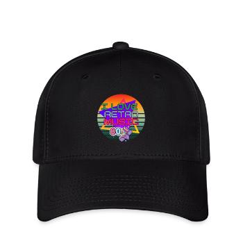 Ich liebe Retro-Musik - Flexfit Cap - Schwarz - Vorne