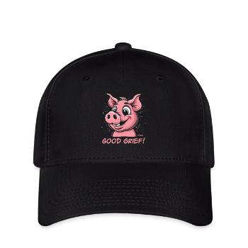 Oh my goodness! Funny Pig - Flexfit Cap - black - Front