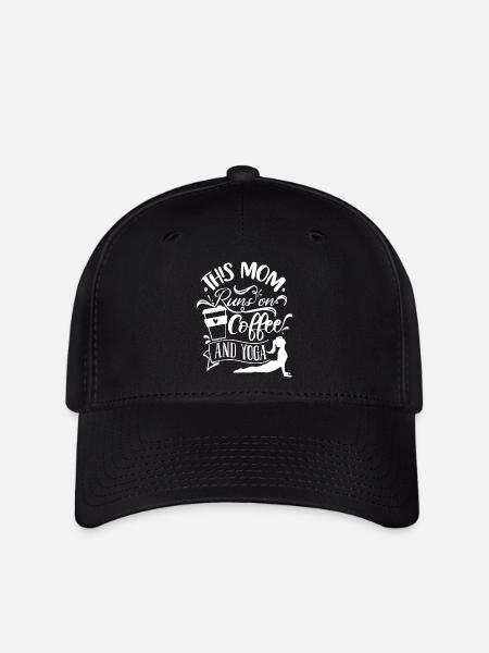 This Mom runs on Coffee and Yoga - Flexfit Cap - black