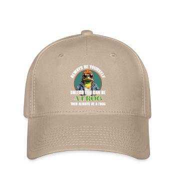 Sei Du selbst oder sei ein Frosch - Flexfit Cap - Khaki - Vorne