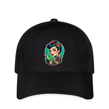 Rockabilly / Pin-up / Années 50 - Casquette Flexfit - noir - Devant