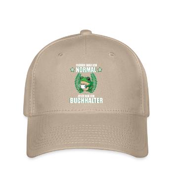 Lustiges Buchhalter Spruch Frosch Kaffee - Flexfit Cap - Khaki - Vorne