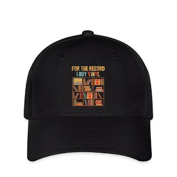 For The Record I Buy Vinyl Turntables Vintage Fan - Flexfit Cap - black - Front