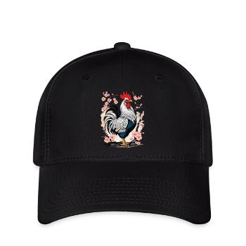 Asian Rooster Aesthetics For Chicken Lovers - Flexfit Cap - black - Front