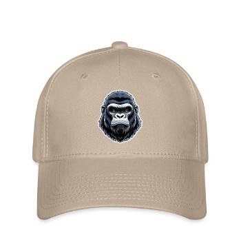 Gorilla mit Goldkette - Flexfit Cap - Khaki - Vorne