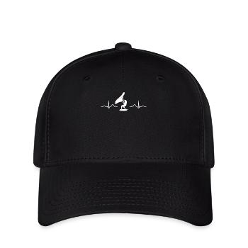 Flügel Surfer Wingsurfing Retro Folie Flügel - Flexfit Cap - Schwarz - Vorne