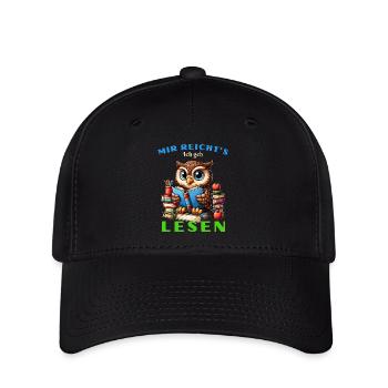 Mir reicht's Eule Eulen Uhu Buch Bücher Lesen Fun - Flexfit Cap - Schwarz - Vorne