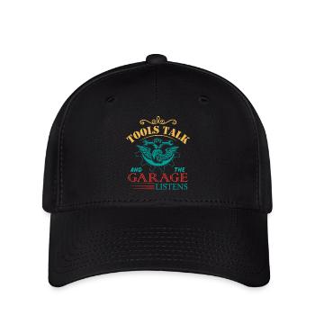 Tools talk and the garage listens - Flexfit Cap - black - Front
