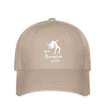 Trainerinnen Geschenk Beste Trainerin der Welt - Flexfit Cap - Khaki - Vorne