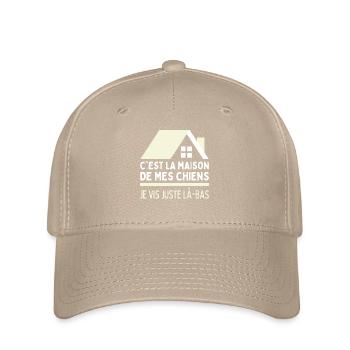 Je Vis Chez Mes Chiens Habite Maison De Mes Chiens - Casquette Flexfit - kaki - Devant