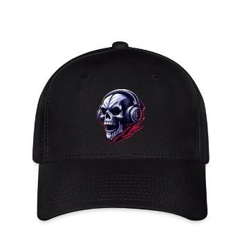 Skull Illustration - Flexfit Cap - black - Front