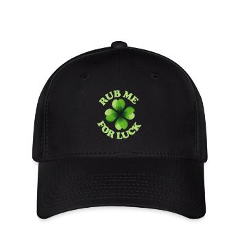 Reib mich für das Glück - Flexfit Cap - Schwarz - Vorne