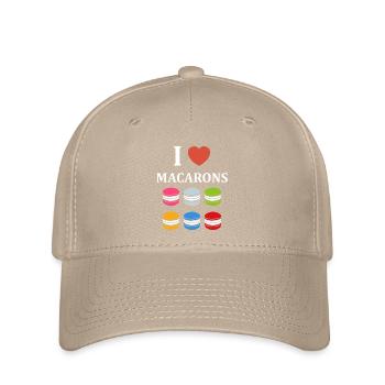 i love macarons - Casquette Flexfit - kaki - Devant
