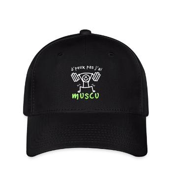 J'Peux Pas J'ai Muscu - Casquette Flexfit - noir - Devant