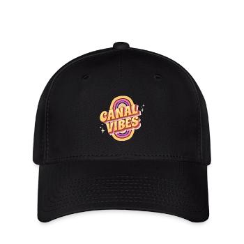 Vintage Groovy Narrowboat Canal Barge Boat Life - Flexfit Cap - black - Front