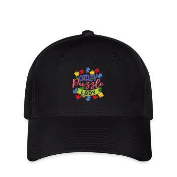 Crazy Puzzle Lady Jigsaw Puzzle Piece - Flexfit Cap - black - Front