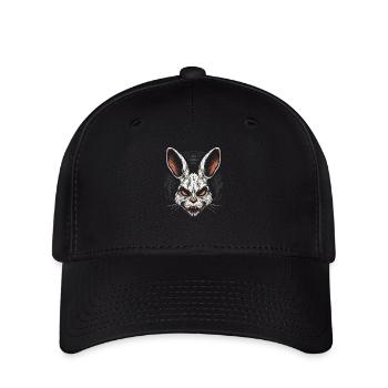 Gruseliger Totenkopf Böser Hase Horror Hase - Flexfit Cap - Schwarz - Vorne