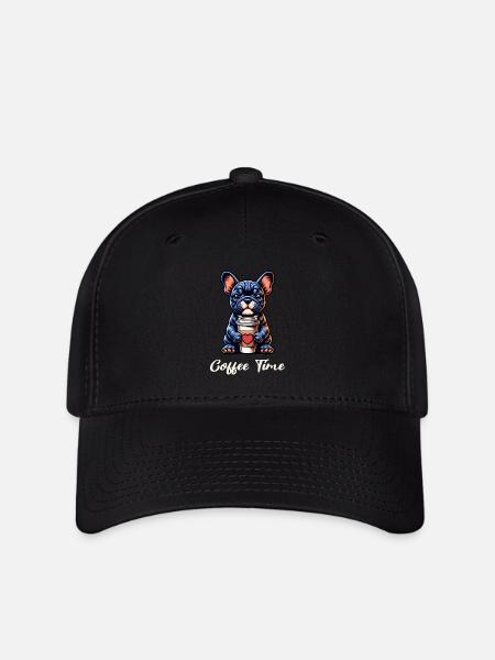 Mignon bouledogue français à emporter amateurs de café hommes - Casquette Flexfit - noir