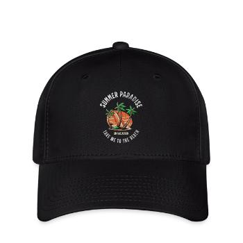 Sommerurlaub Strandurlaub Surfen Männer Frauen - Flexfit Cap - Schwarz - Vorne