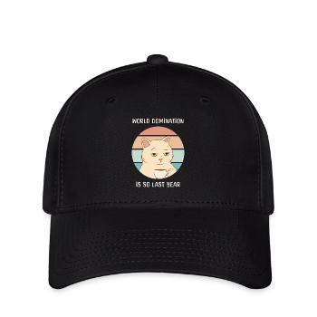 Funny Family Cat Drinking Coffee Bored Work Job - Flexfit Cap - black - Front