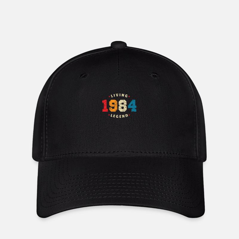 1984 Birthday Retro Living Legend - Flexfit Cap - black