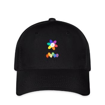 Cute Pride Month Flower And Balloons Celebration - Flexfit Cap - black - Front