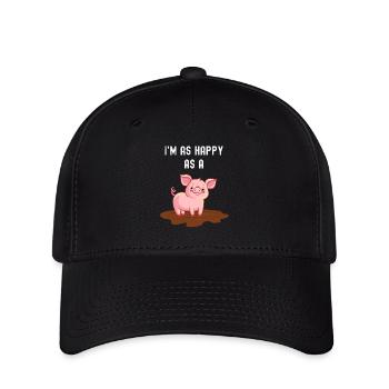 Funny Adult Joke As Happy As A Pig in - Flexfit Cap - black - Front