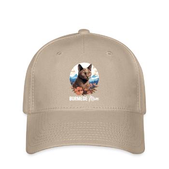Burmese Cat Burma Katze - Flexfit Cap - khaki - Front