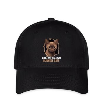 Burmese Cat Burma Katze - Flexfit Cap - black - Front